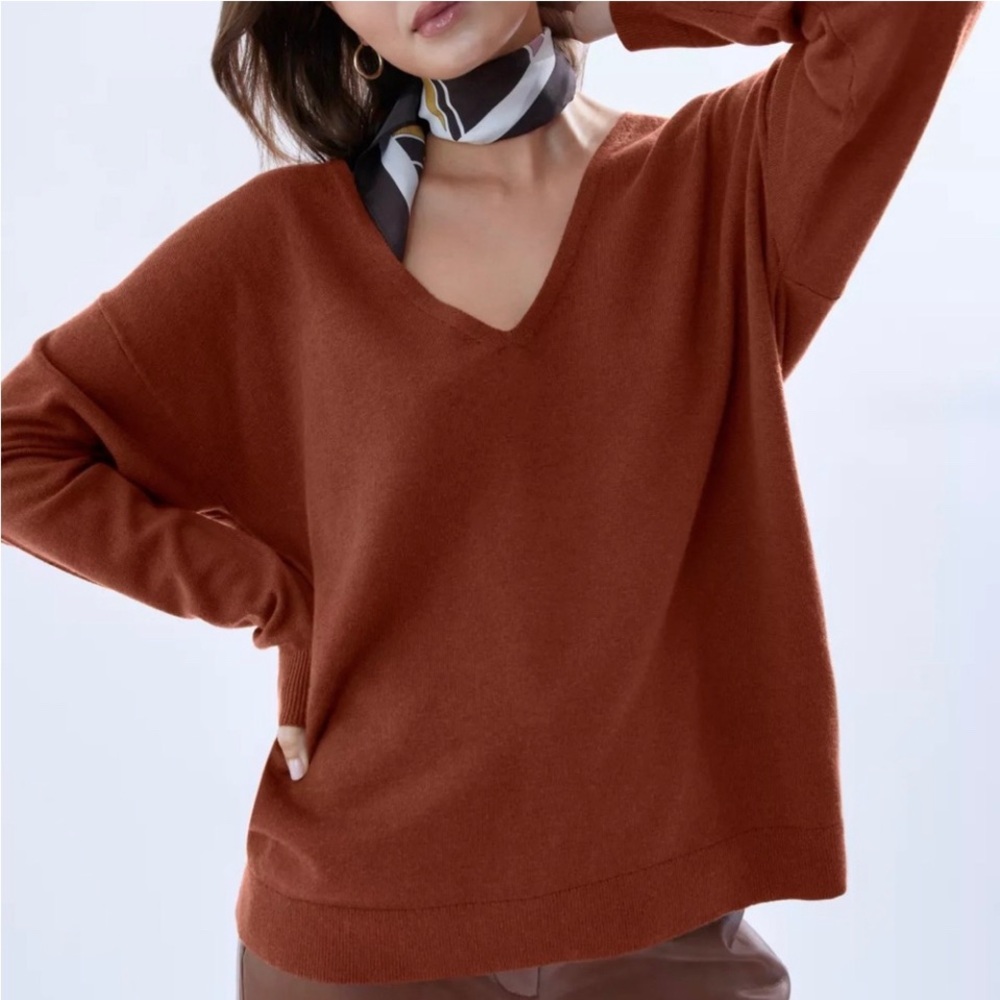 Aritzia Babaton Wool Linen Knit Casual Relaxed Coastal Cotagecore Sweater Sz3